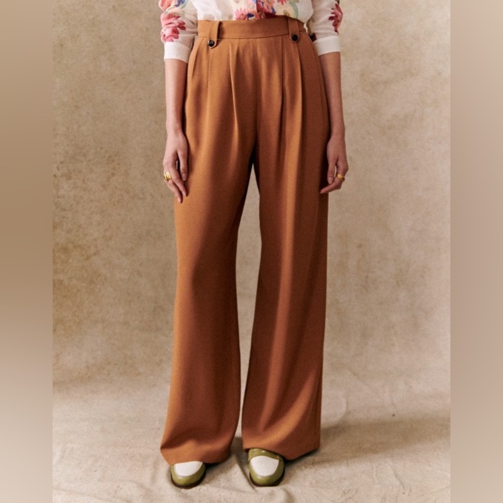 Sezane Loulou Trousers, Coffee, US 4/FR 36